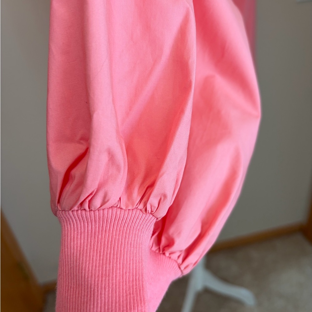 #417 1. State NWT Coral Peach V-Neck Puff Sleeve Blouse - Picture 6 of 11